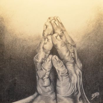 Drawing titled "Please..." by Stéphanie Roux, Original Artwork, Charcoal