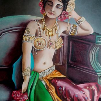 Painting titled "Mata-Hari" by Stéphanie Steiner, Original Artwork, Oil