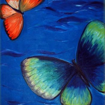 Peinture intitulée "Butterfly" par Stephanie Xia, Œuvre d'art originale, Huile