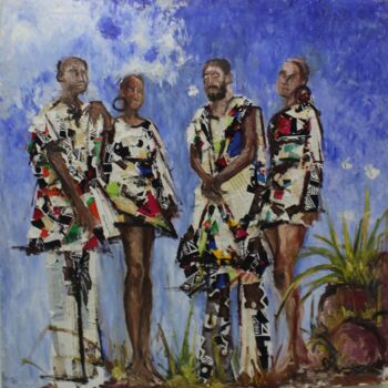 Painting titled "United States of Af…" by Stephen Aifegha, Original Artwork, Oil