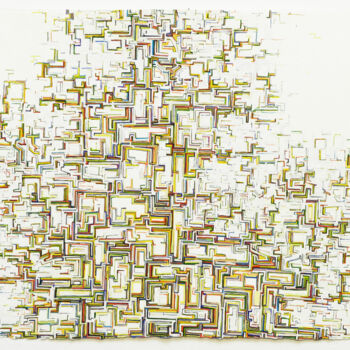 Peinture intitulée "The city becomes wh…" par Stephen Grossman, Œuvre d'art originale, Gouache