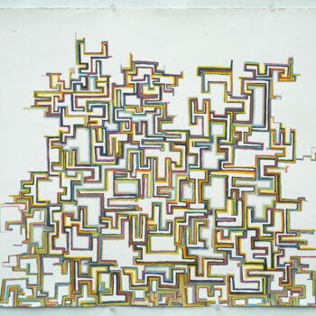 Peinture intitulée "Interstitial struct…" par Stephen Grossman, Œuvre d'art originale, Gouache