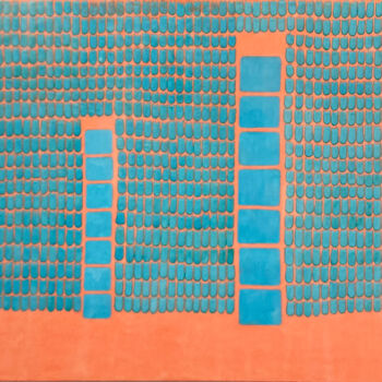 「Study in blue 5」というタイトルの絵画 Stephen Grossmanによって, オリジナルのアートワーク, オイル
