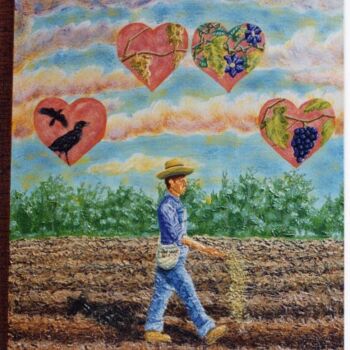 Painting titled "Sower And The Seed" by Stephen J. Vattimo, Original Artwork, Oil