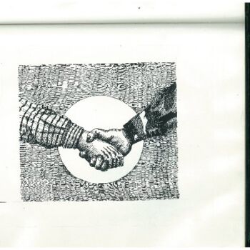 Dessin intitulée "The Hand Of Fellows…" par Stephen J. Vattimo, Œuvre d'art originale, Autre