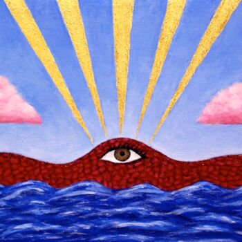 Schilderij getiteld "Celestial Eye" door Stephen Warde Anderson, Origineel Kunstwerk, Acryl Gemonteerd op Andere stijve pane…