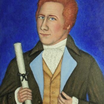 Painting titled "Young Alexander Ham…" by Stephen Warde Anderson, Original Artwork, Acrylic Mounted on Other rigid panel