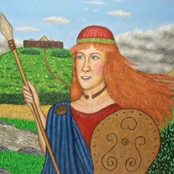 Painting titled "Boudica" by Stephen Warde Anderson, Original Artwork, Acrylic Mounted on Other rigid panel