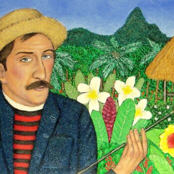 Painting titled "Paul Gauguin" by Stephen Warde Anderson, Original Artwork, Acrylic Mounted on Other rigid panel