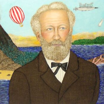 Pintura intitulada "Jules Verne" por Stephen Warde Anderson, Obras de arte originais, Acrílico