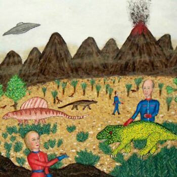 Malerei mit dem Titel "Extraterrestrials V…" von Stephen Warde Anderson, Original-Kunstwerk, Acryl Auf Andere starre Platte…