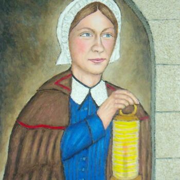 Painting titled "Florence Nightingale" by Stephen Warde Anderson, Original Artwork, Acrylic Mounted on Other rigid panel