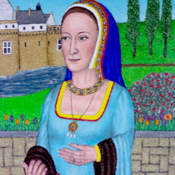 Painting titled "Anne, Duchess of Br…" by Stephen Warde Anderson, Original Artwork, Acrylic Mounted on Other rigid panel