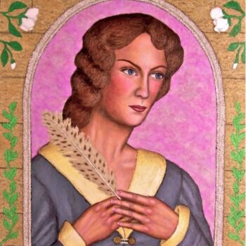 Painting titled "Anne Bronte" by Stephen Warde Anderson, Original Artwork, Acrylic Mounted on Other rigid panel