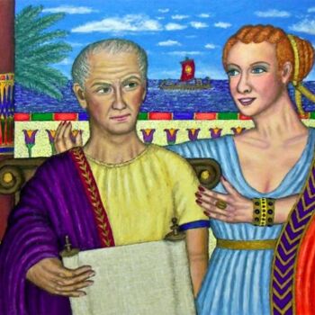 Peinture intitulée "Caesar and Cleopatra" par Stephen Warde Anderson, Œuvre d'art originale, Acrylique Monté sur Autre panne…