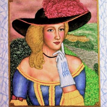 Painting titled "Georgiana Spencer,…" by Stephen Warde Anderson, Original Artwork, Acrylic Mounted on Wood Panel