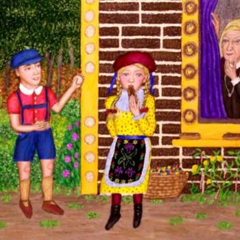 Peinture intitulée "Hansel and Gretel" par Stephen Warde Anderson, Œuvre d'art originale, Acrylique Monté sur Autre panneau…