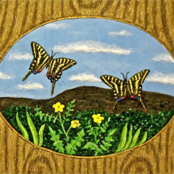 Pittura intitolato "Zebra Swallowtails" da Stephen Warde Anderson, Opera d'arte originale, Acrilico Montato su Altro pannell…