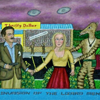 Painting titled "Invasion of the Lli…" by Stephen Warde Anderson, Original Artwork, Acrylic Mounted on Other rigid panel