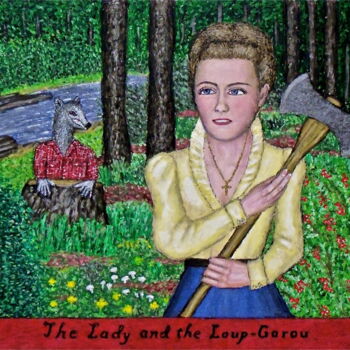 Painting titled "The Lady and the Lo…" by Stephen Warde Anderson, Original Artwork, Acrylic Mounted on Other rigid panel