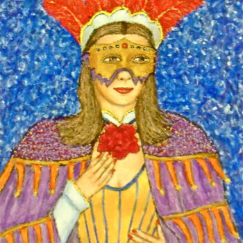 Pintura intitulada "Masked Diva - Almira" por Stephen Warde Anderson, Obras de arte originais, Acrílico Montado em Outro pai…