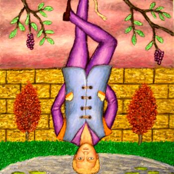 Painting titled "Hanged Man" by Stephen Warde Anderson, Original Artwork, Acrylic Mounted on Other rigid panel