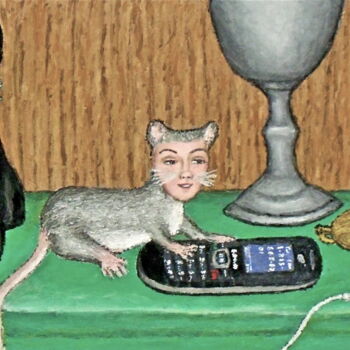 Malarstwo zatytułowany „Dona the Deer Mouse…” autorstwa Stephen Warde Anderson, Oryginalna praca, Akryl Zamontowany na Inny…