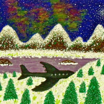 Painting titled "Landing on a Cold P…" by Stephen Warde Anderson, Original Artwork, Acrylic Mounted on Other rigid panel