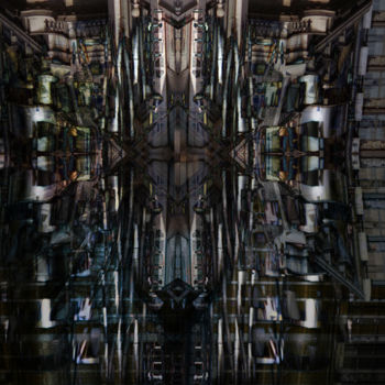 Grafika cyfrowa / sztuka generowana cyfrowo zatytułowany „Metropolis, Night” autorstwa Stephen Jackson, Oryginalna praca, Ma…
