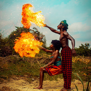 Photography titled "Burning heart" by Stephen Idibie, Original Artwork, Digital Photography