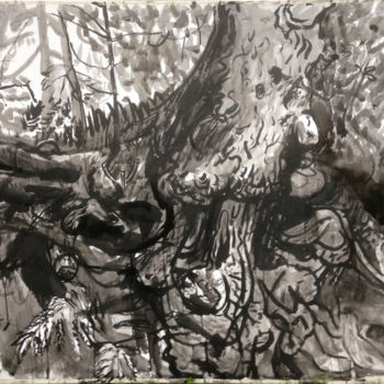 제목이 "Large Roots Drawing"인 그림 Stephen West로, 원작, 잉크