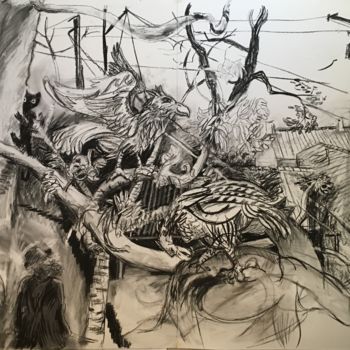 Рисунок под названием "Alfred Wallace Natu…" - Stephen West, Подлинное произведение искусства, Древесный уголь