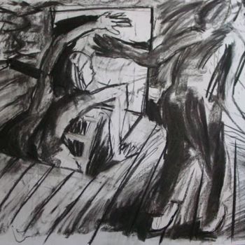 Dessin intitulée "two in loft" par Stephen West, Œuvre d'art originale