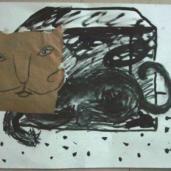 Zeichnungen mit dem Titel "Cat as Cat" von Stephen West, Original-Kunstwerk, Andere