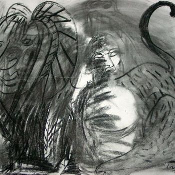 Dibujo titulada "Sphinx the Cat" por Stephen West, Obra de arte original, Otro