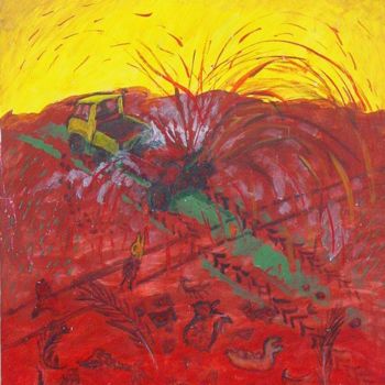 Malarstwo zatytułowany „Warm Red Rain” autorstwa Stephen West, Oryginalna praca, Inny