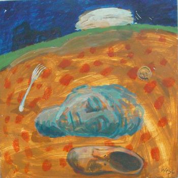 Painting titled "Buried Head" by Stephen West, Original Artwork, Other