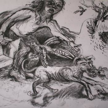 Dessin intitulée "Raw Drawing" par Stephen West, Œuvre d'art originale, Autre