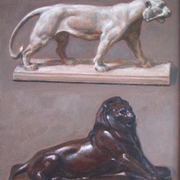 Painting titled "Lions" by Stere Grant, Original Artwork