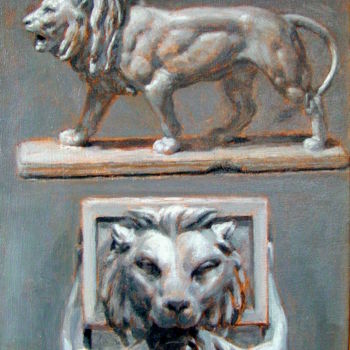 Peinture intitulée "Two lions" par Stere Grant, Œuvre d'art originale