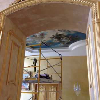 Malarstwo zatytułowany „ceiling mural” autorstwa Stere Grant, Oryginalna praca, Olej