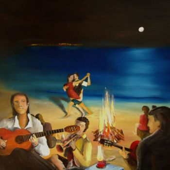 Картина под названием "tango like a dream" - Christos Sterniotis, Подлинное произведение искусства, Масло