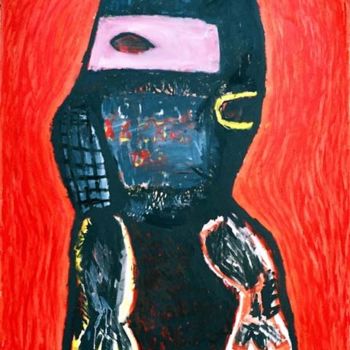Painting titled "Ninja" by Stevan Kitić, Original Artwork, Oil