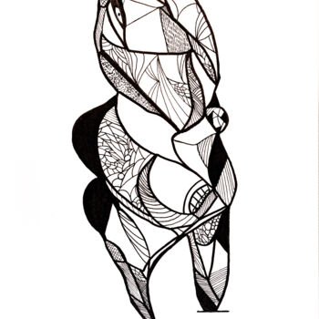 「Danseur」というタイトルの描画 Steve Drevetによって, オリジナルのアートワーク, インク