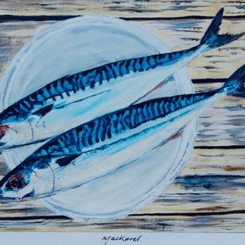 Peinture intitulée "Mackerel" par Steve Lovegrove, Œuvre d'art originale, Acrylique