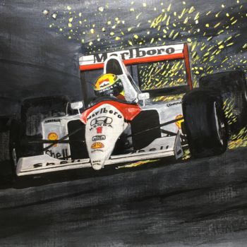 Painting titled "Ayrton Senna" by Steve Lovegrove, Original Artwork, Acrylic