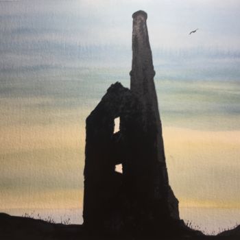 Painting titled "Tin mine #4" by Steve Lovegrove, Original Artwork, Watercolor