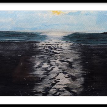 Ζωγραφική με τίτλο "Caswell Bay - Looki…" από Steve Lovegrove, Αυθεντικά έργα τέχνης, Ακουαρέλα
