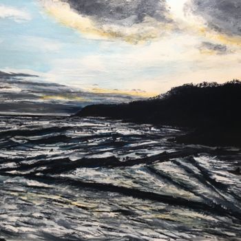 Painting titled "Caswell Bay 5 - Surf" by Steve Lovegrove, Original Artwork, Acrylic