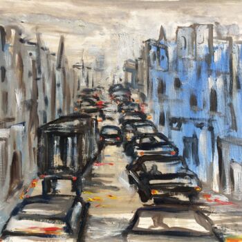 Malarstwo zatytułowany „Rush hour traffic” autorstwa Steve Phillips, Oryginalna praca, Olej
